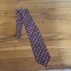 Dior Elegant Burgundy and Blue Geometric Tie